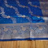 Royal Blue Banarasi Silk Saree with Silver Zari Embroidery