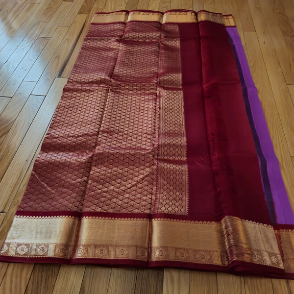 Pure Kanjivaram Silk Saree – Majestic Purple