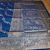 Royal Blue Banarasi Silk Saree with Silver Zari Embroidery
