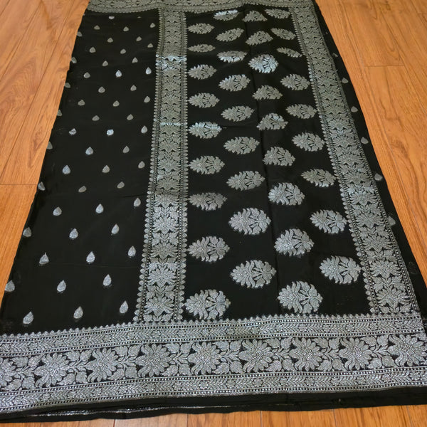 Banarasi mixwith georget saree,black saree