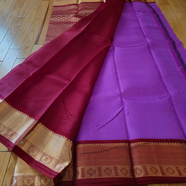 Pure Kanjivaram Silk Saree – Majestic Purple