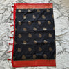 Banarasi mixed with crape saree,black saree
