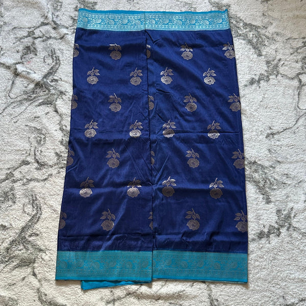 Banarasi mixed with crape saree