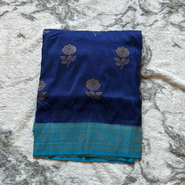 Banarasi mixed with crape saree