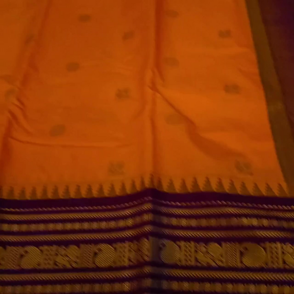 Premium Kanji Silk Saree – Mustard Yellow with Maroon Zari Border