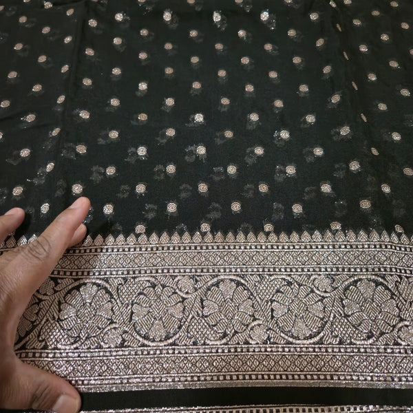 banarasi mix with georgetsaree,back saree